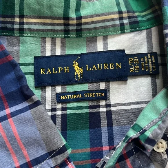 Boys BUNDLE Polo Raulph Lauren Plaid Dress Shirts Size XL - Picture 5 of 13